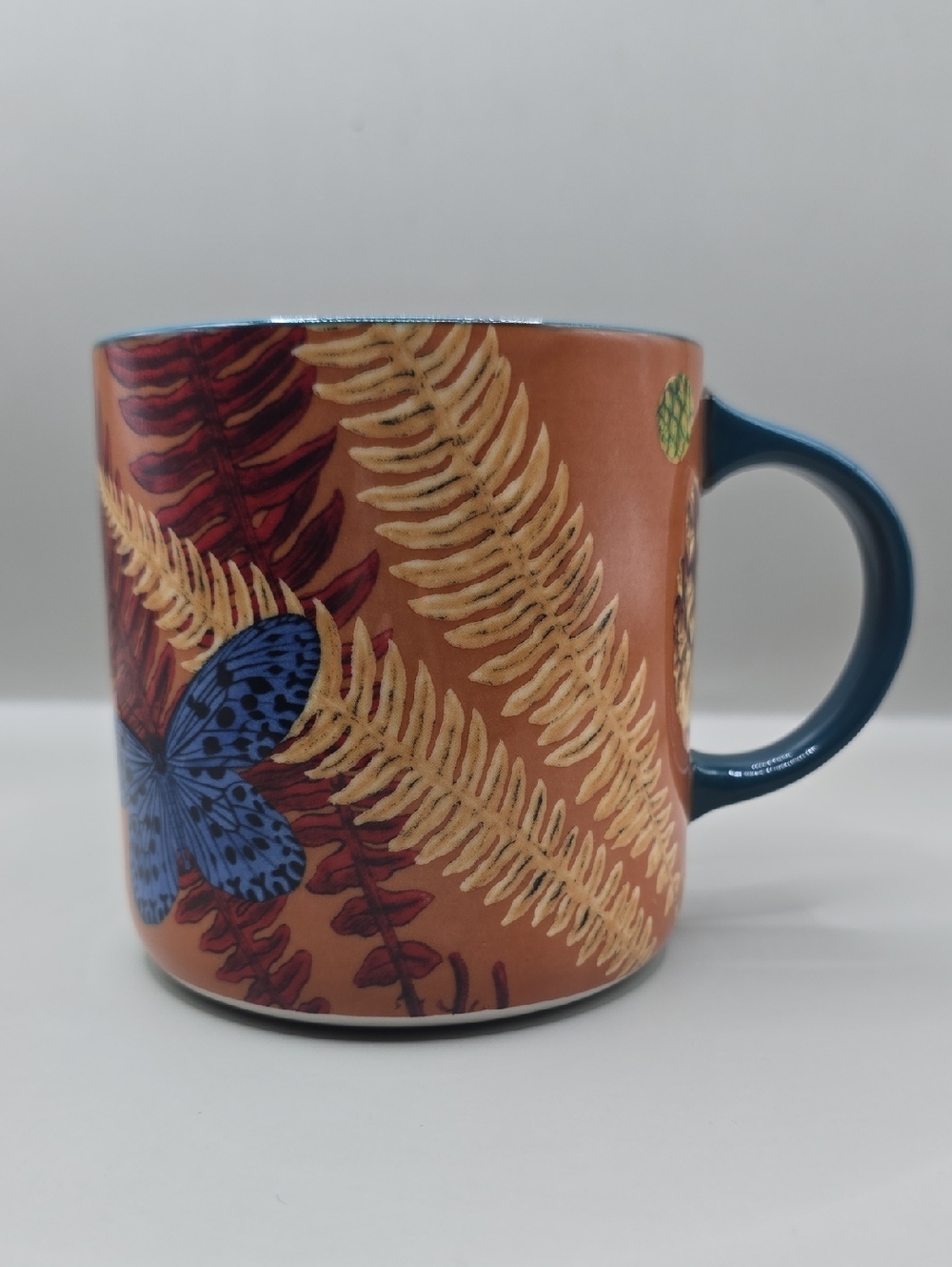 Anthropologie Nature Studies Dessert Coffee Mug Earth-Tones Butterfly Whimsical